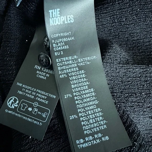 NWT | The Kooples | Black Knit Pencil Midi Skirt | Silver Sequin-Embellished - Picture 9 of 10